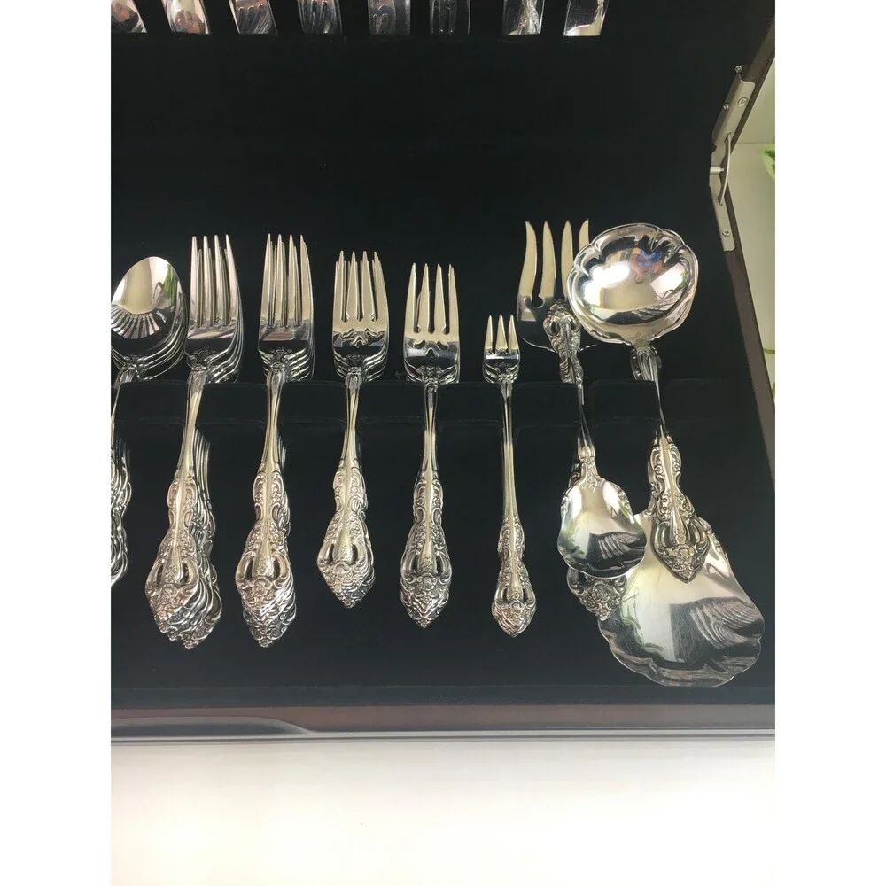 ONEIDA Heirloom Cube Michelangelo 18/10 SS Flatware Set For 12 + Serving 74Pc